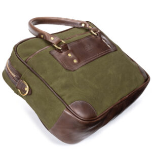Olive Canvas & Leather Briefcase – Gokey USA