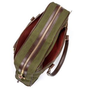 Olive Canvas & Leather Briefcase – Gokey USA