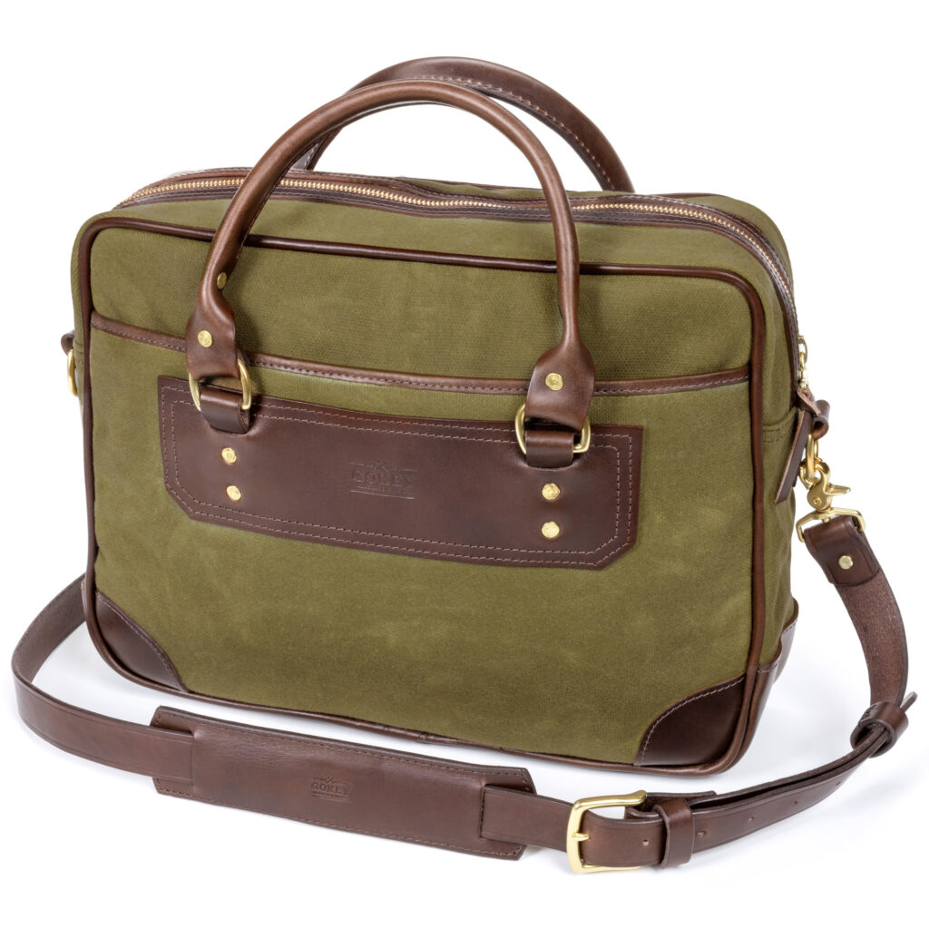 Olive Canvas & Leather Briefcase – Gokey USA